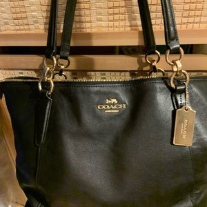 Coach Ava Black Leather Tote **well loved**
